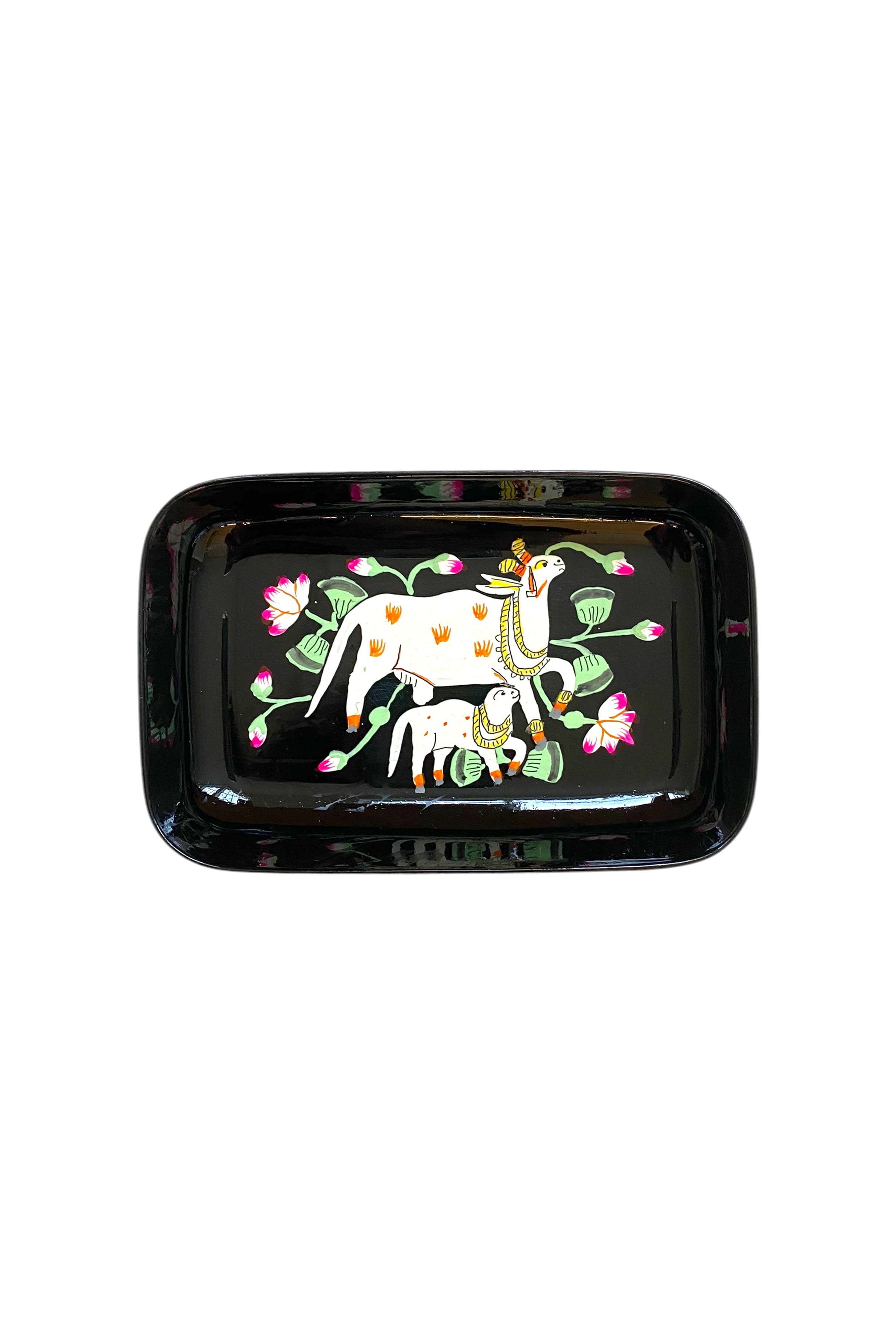 Little tray | black with horses