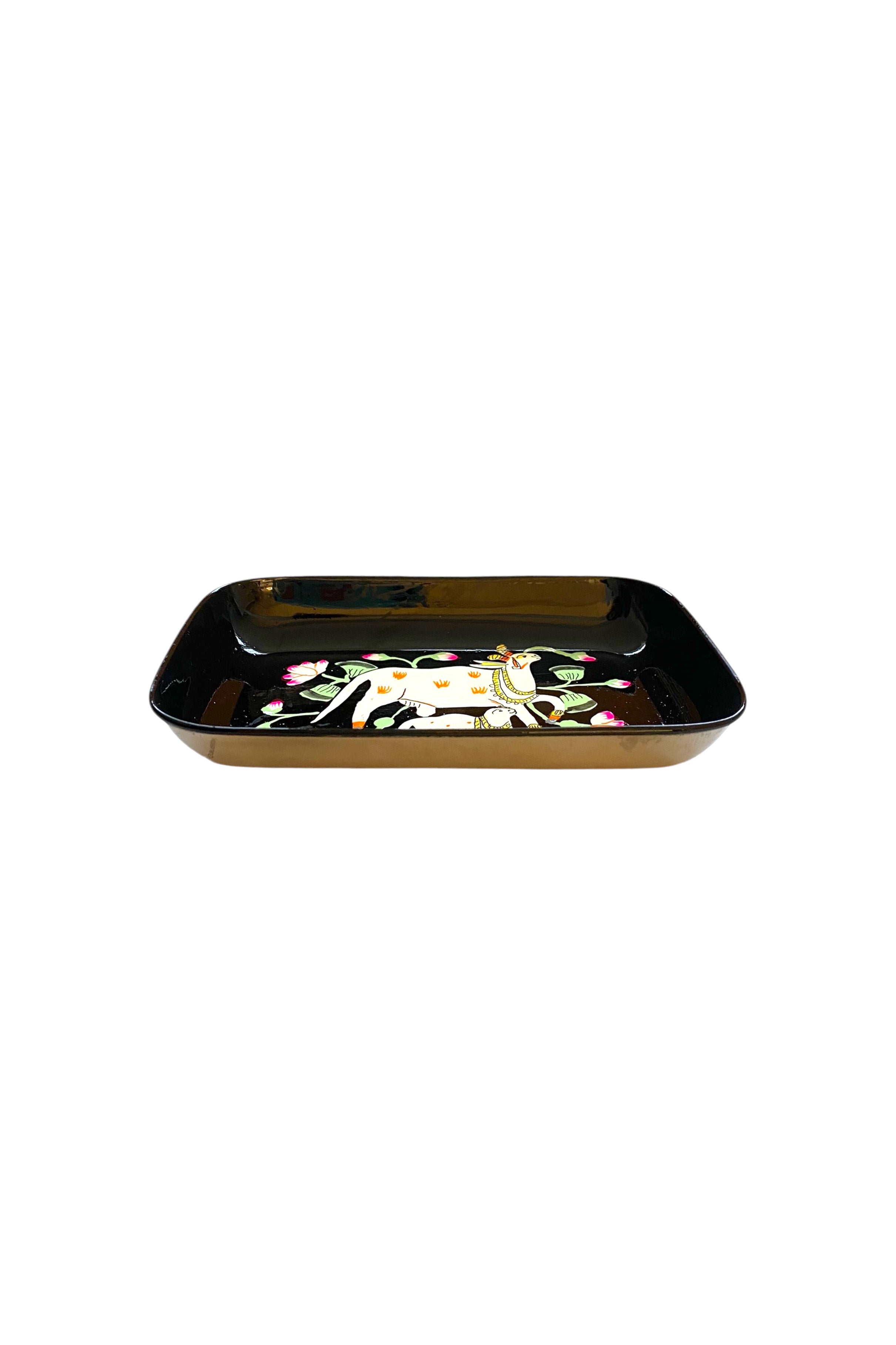 Little tray | black with horses