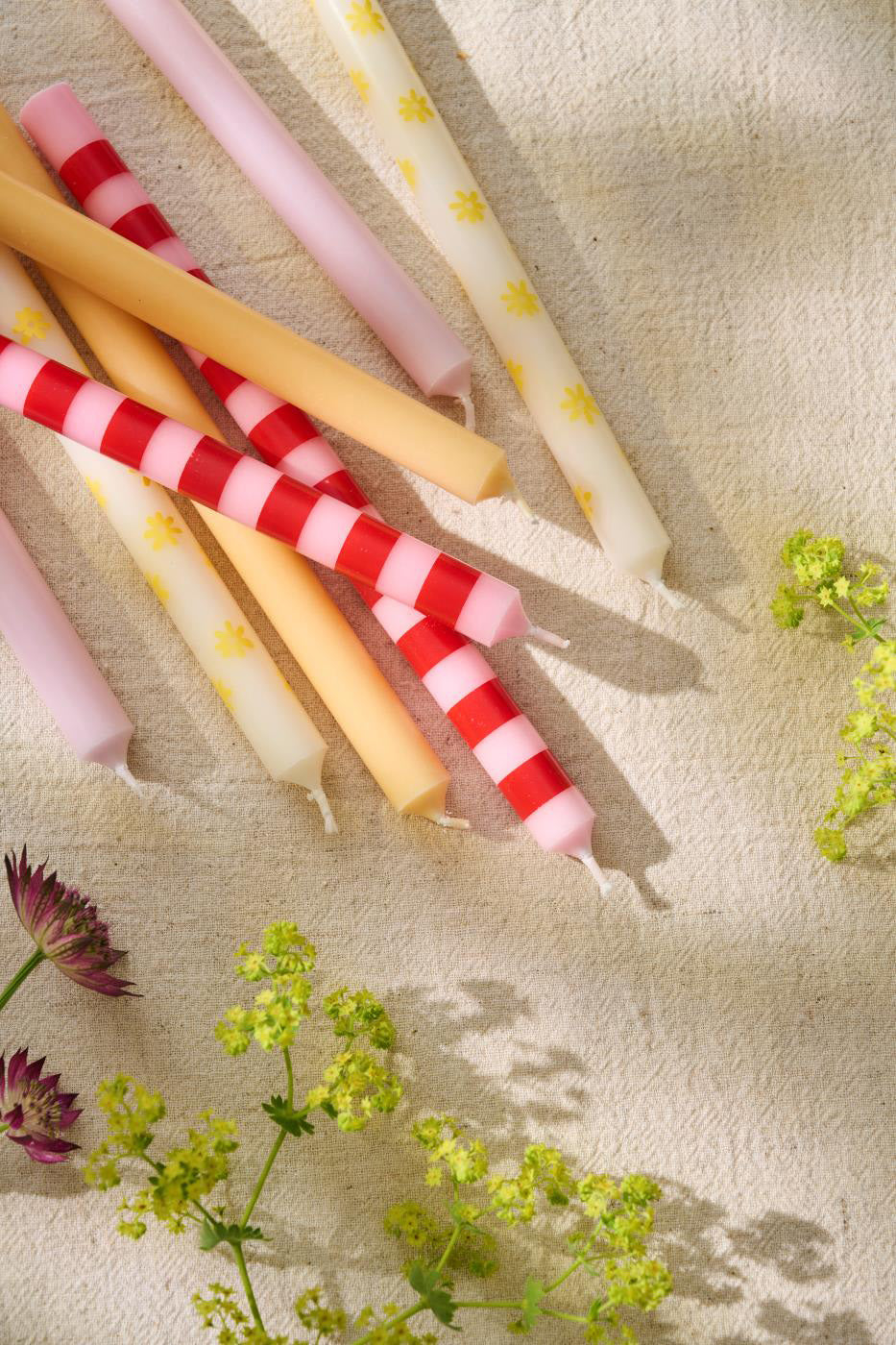 Striped Candle  | Red