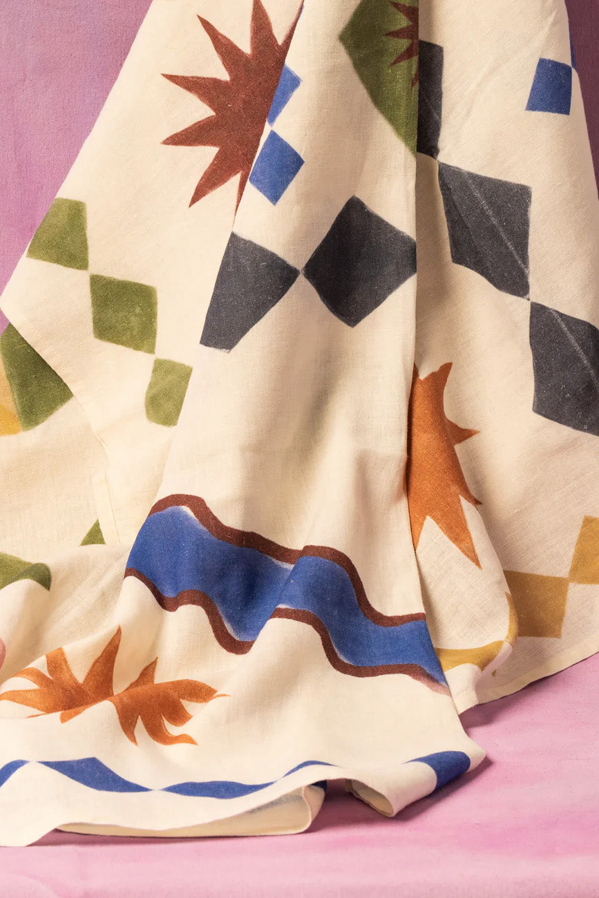 Table Cloth | Sage & Blush Geometric