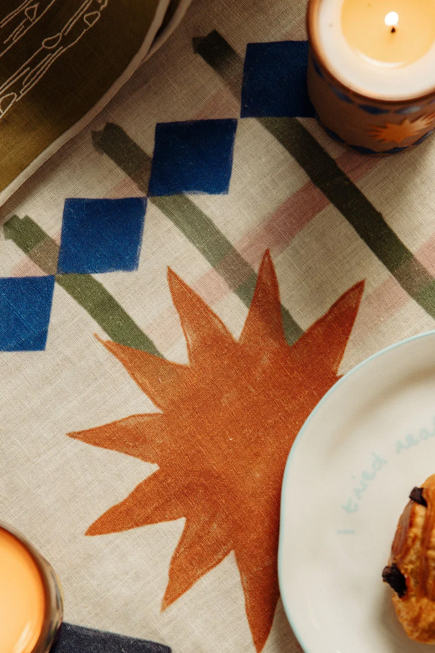 Table Cloth | Sage & Blush Geometric