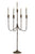 table candelabra 5 arm, vintage light brown