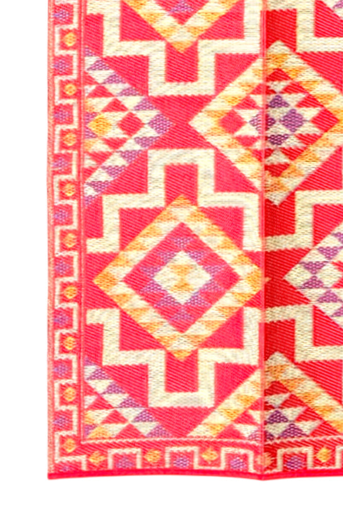 Plastic Rug | Red Geometric