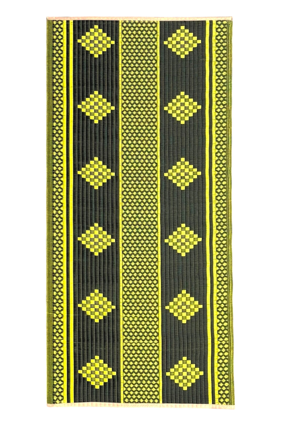 Plastic Rug | Black & Yellow Geometric