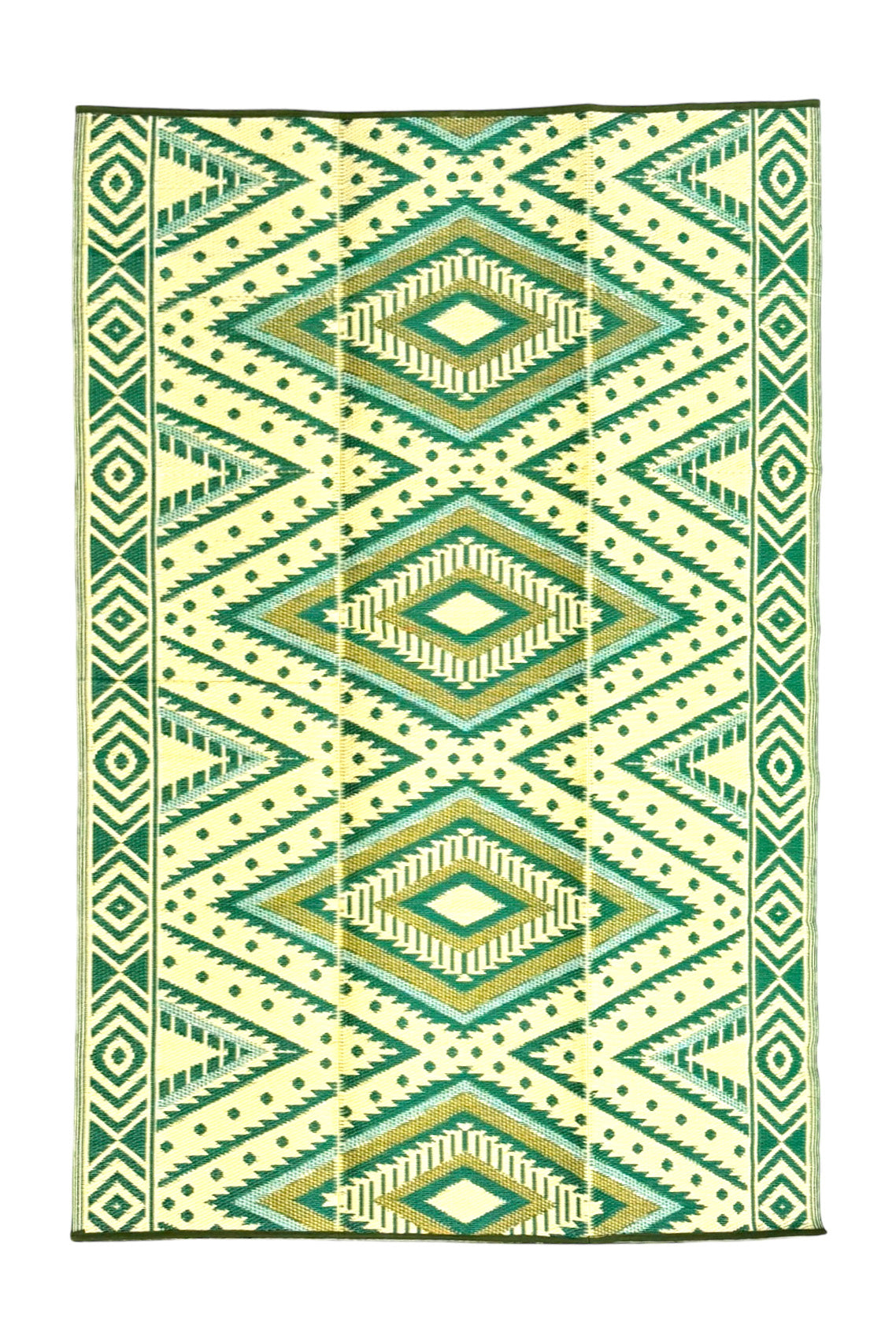 Plastic Rug | Green Geometric