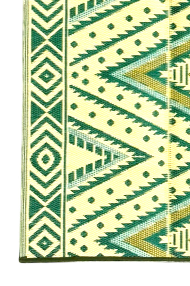 Plastic Rug | Green Geometric