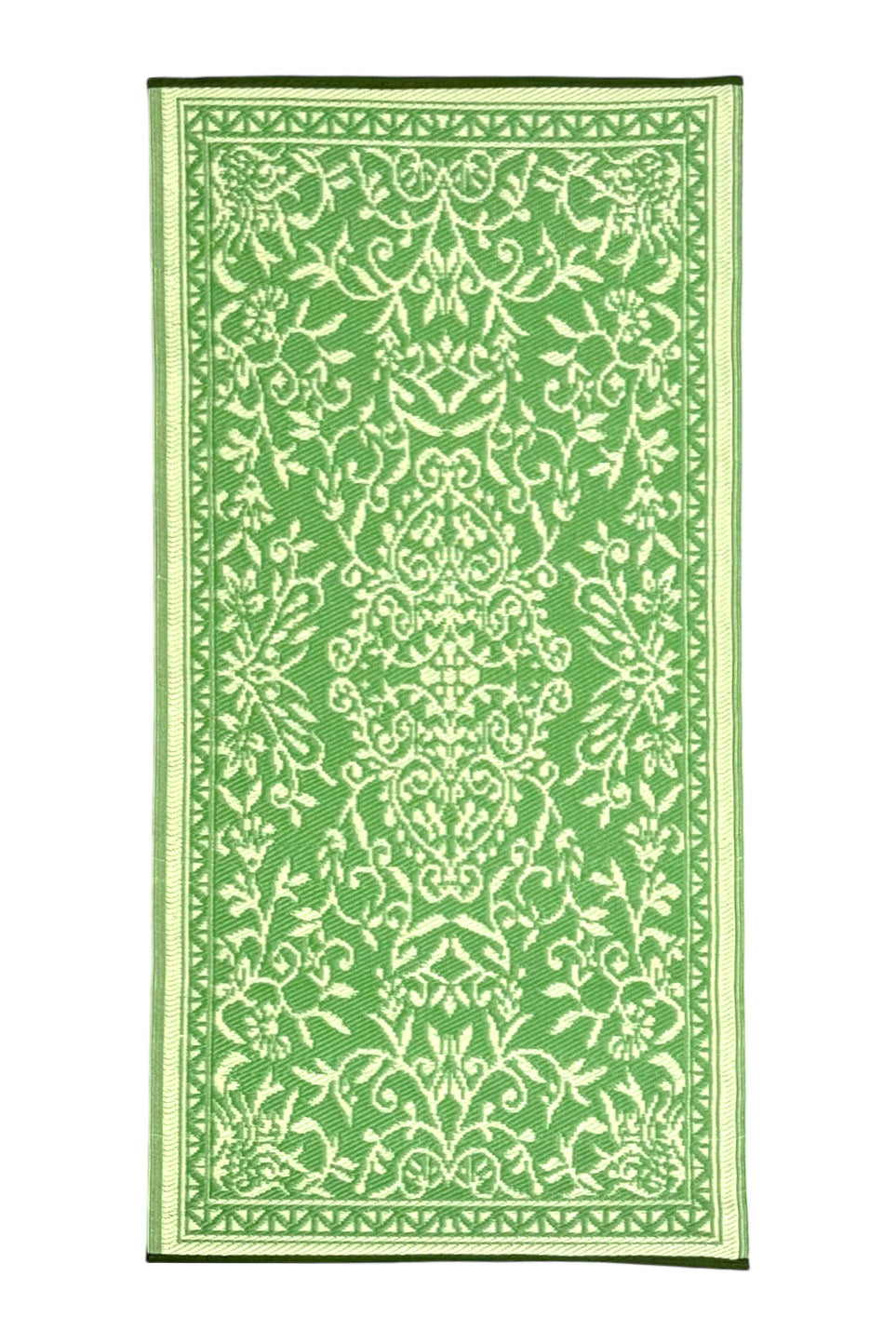 Plastic Rug | Green Flowers