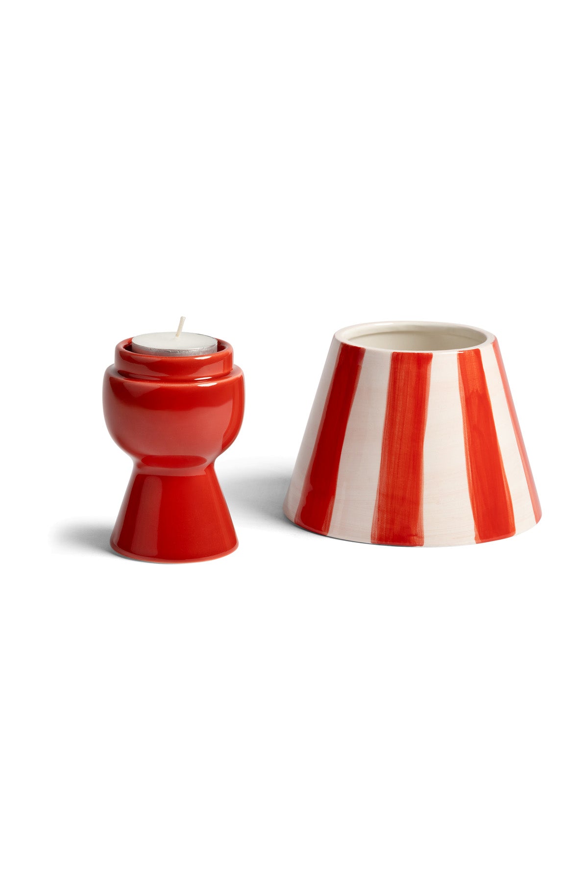 Tealight holder | Red Stripes