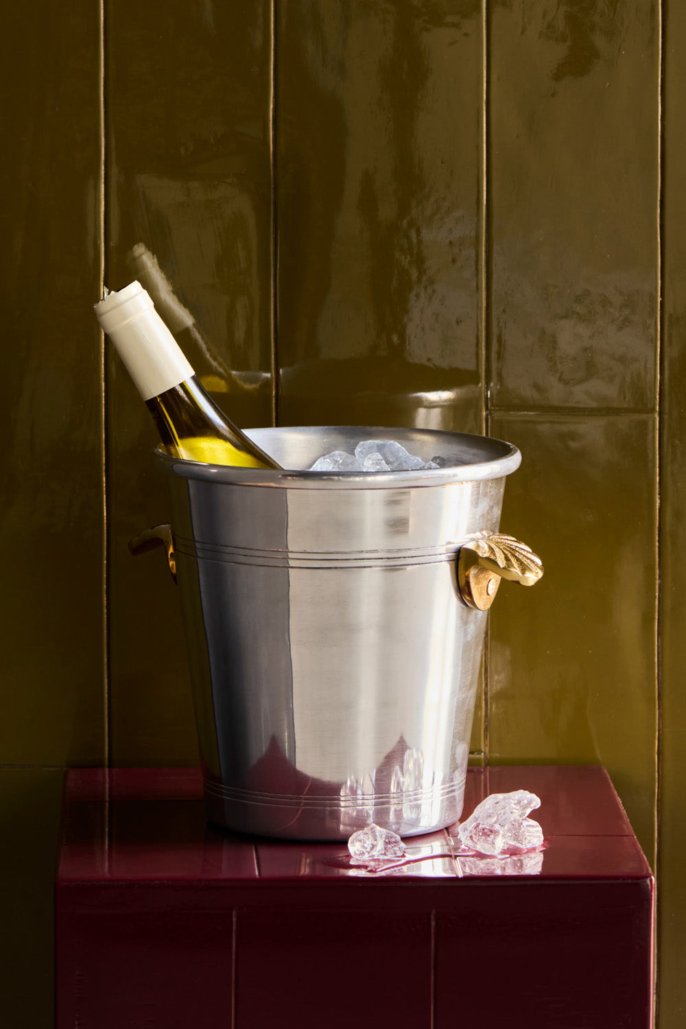 Wine cooler | Antique silver finish