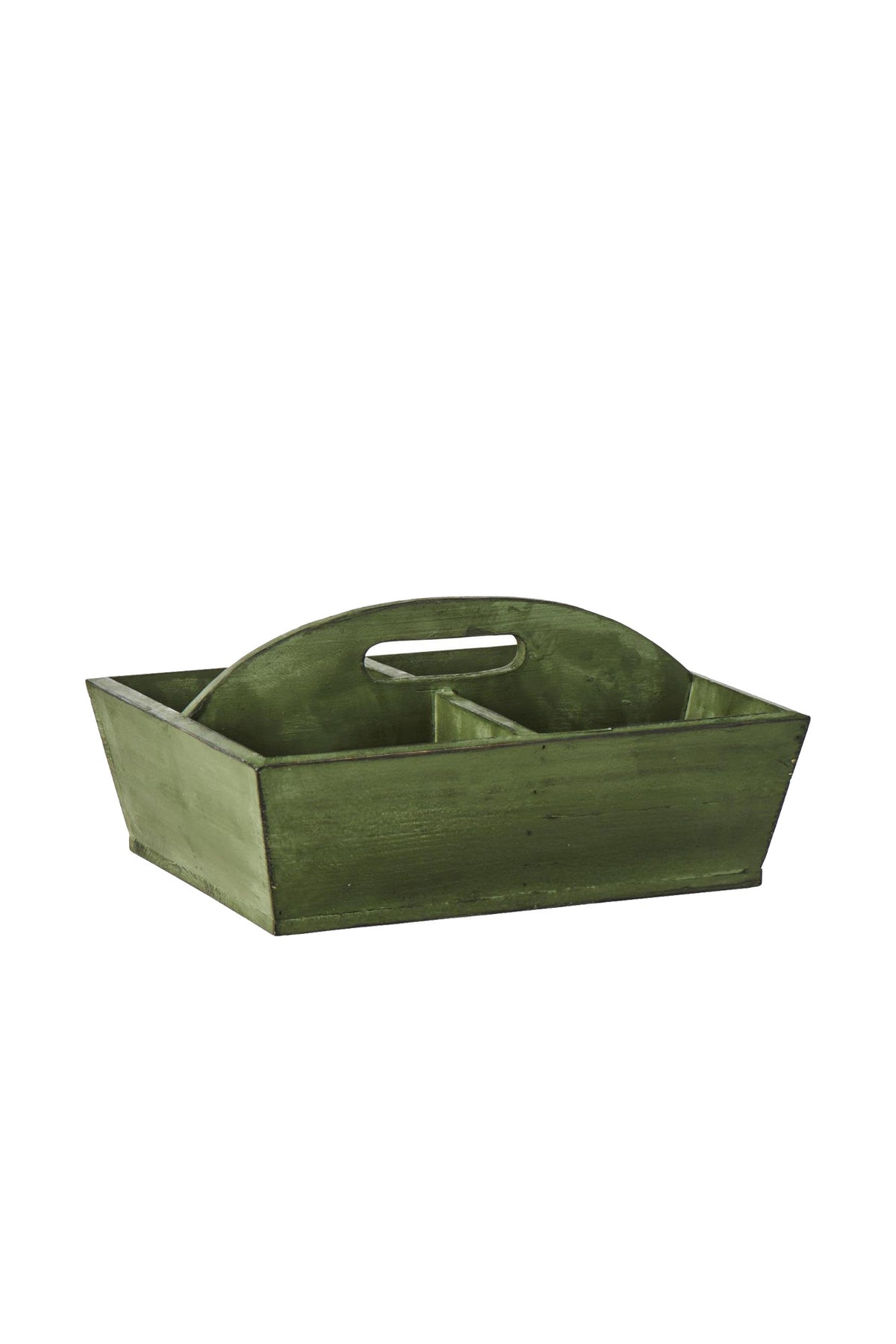 Vintage Green Wooden Carry Basket